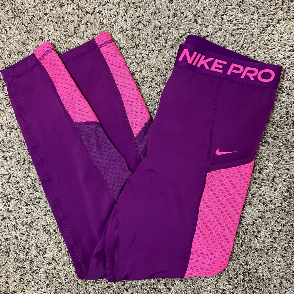 Nike Pro Purple and Pink Leggings